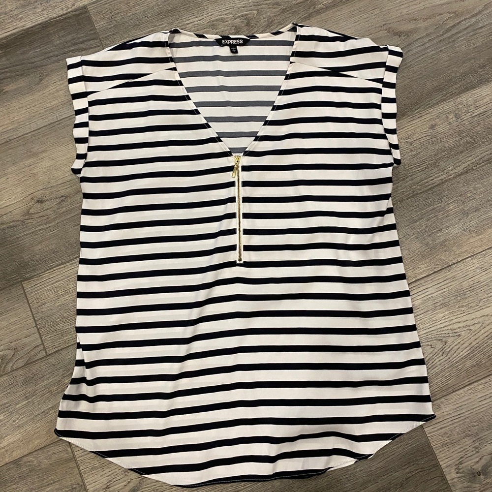 Black and white striped, Express blouse